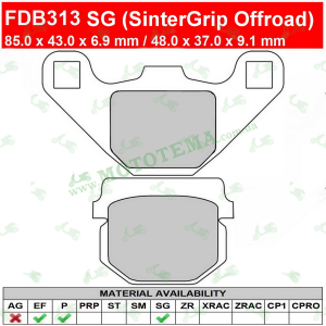 Колодки тормозные FERODO FDB313 SG (SinterGrip Offroad)
