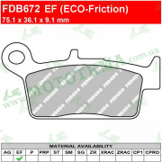 Колодки тормозные FERODO FDB672 EF ECO-Friction