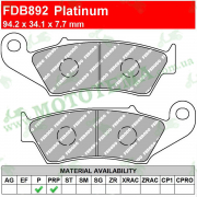 Колодки тормозные FERODO FDB892 Platinum
